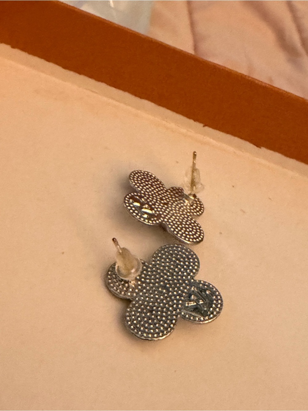 Silver Floral Cluster Stud Earrings - Silver Tone, fashion jewelry - Picture 4 of 6